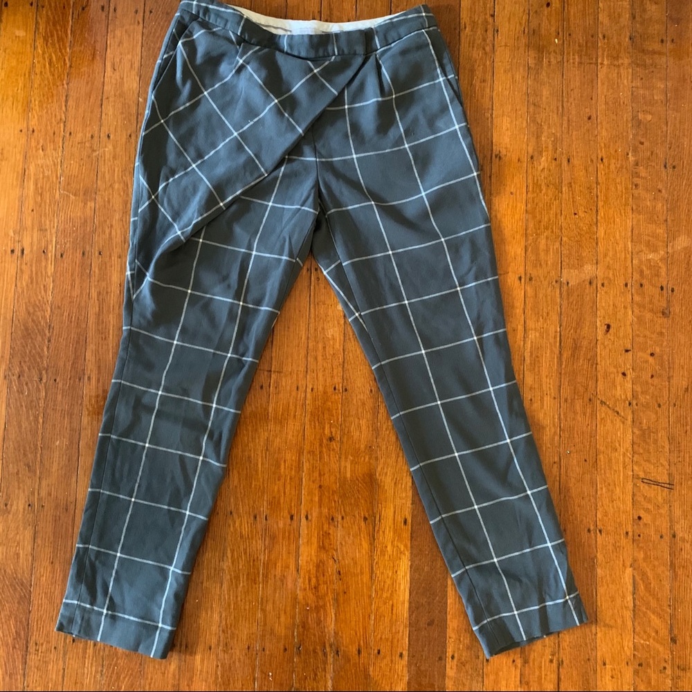 Windowpane Asymmetrical Apron Pants 1.State